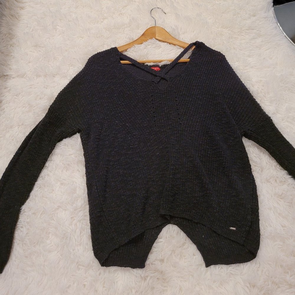 Guess Los Angeles Black Criss-Cross V-Neck